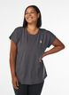 Einfarbiges Trainings-T-Shirt, Grau, Model image number 0