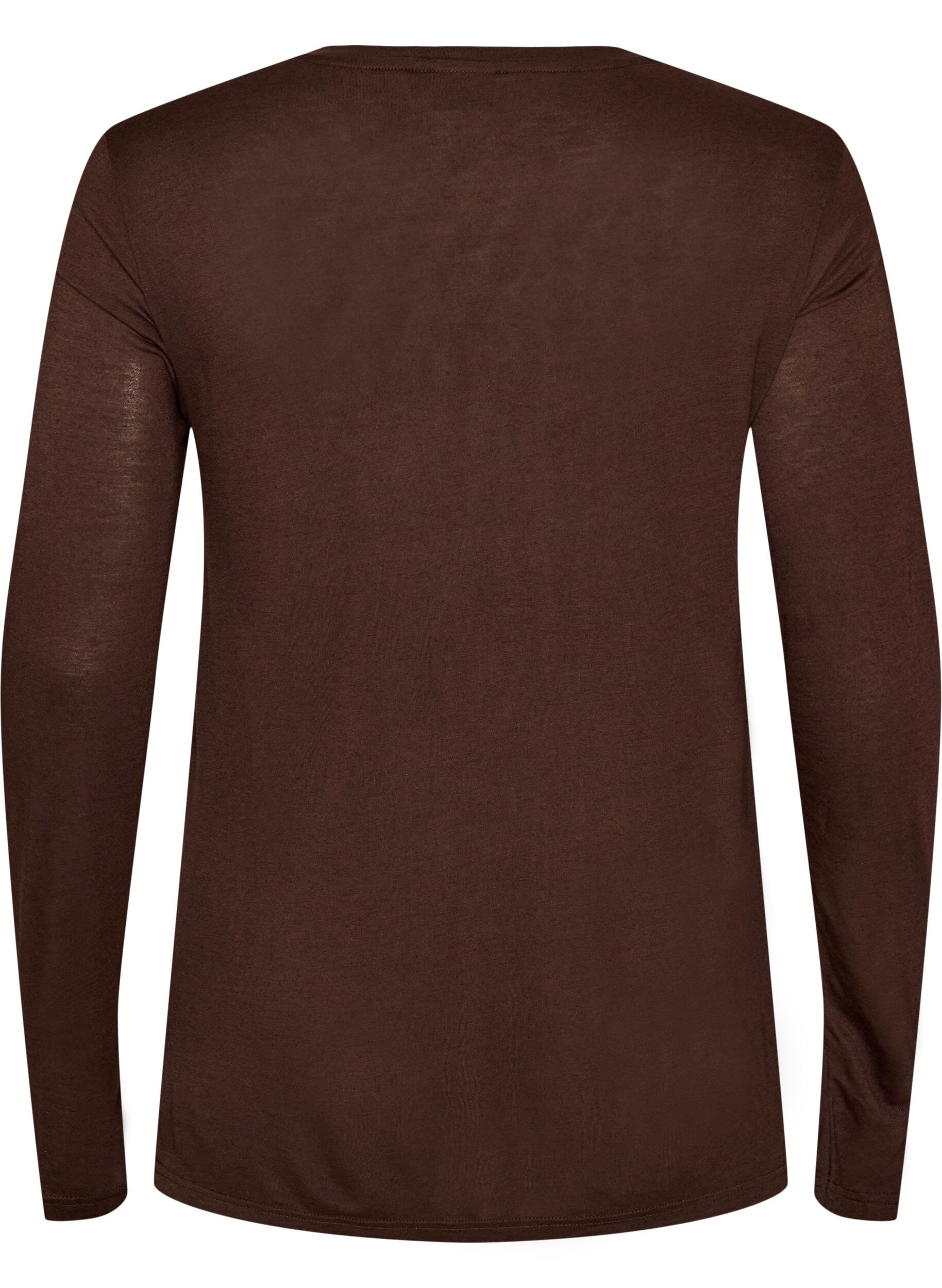 ZizziLang&auml;rmelige Bluse aus Wolle und Viskose, Braun, Packshot image number 1