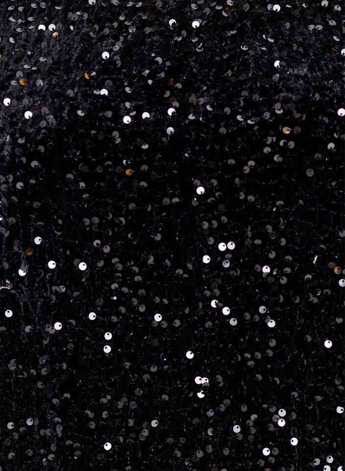 Paillettenbluse mit langen Ärmeln, Schwarz, Packshot image number 2