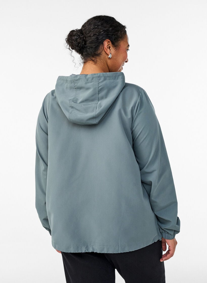 Leichte Jacke mit Kapuze und Rei&szlig;verschluss, Gr&uuml;n, Model image number 2
