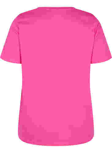 Kurzärmeliges Baumwoll-T-Shirt mit Aufdruck, Magenta Beautiful, Packshot image number 1