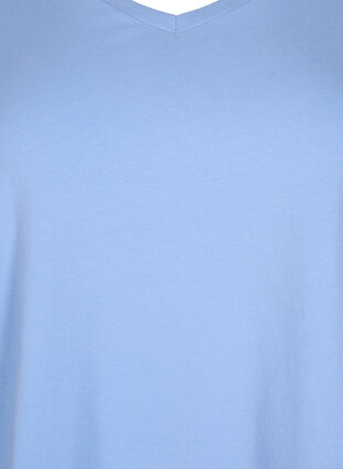 Einfarbiges basic T-Shirt aus Baumwolle, Serenity, Packshot image number 2