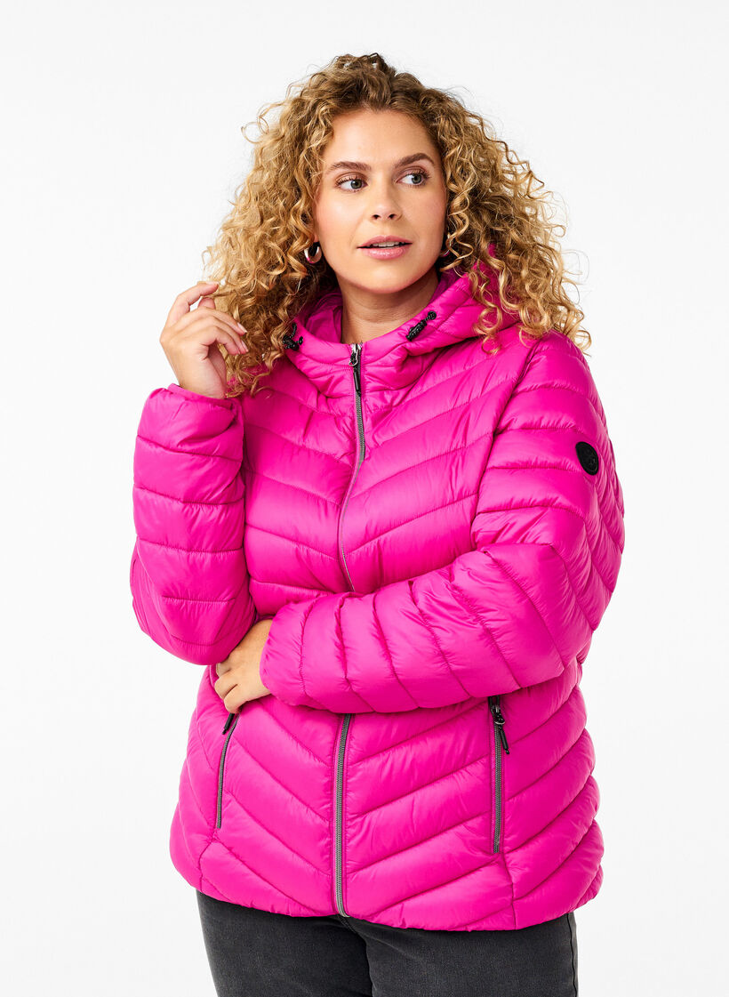 Leichte Jacke mit Kapuze, Pink, Model image number 0