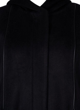Jacke mit Wolle und Kapuze, Black Solid, Packshot image number 2