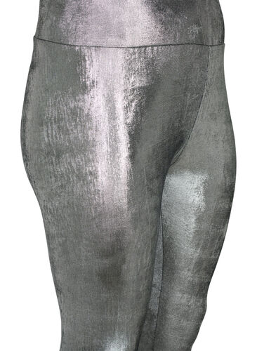 Silberne Leggings mit hoher Taille, Dark Silver, Packshot image number 2
