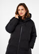 Langer Winter-Steppmantel mit Kapuze, Schwarz, Model image number 2