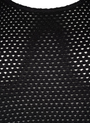Kleid mit 3/4-Ärmeln und gestricktem Spitzenmuster, Black, Packshot image number 2
