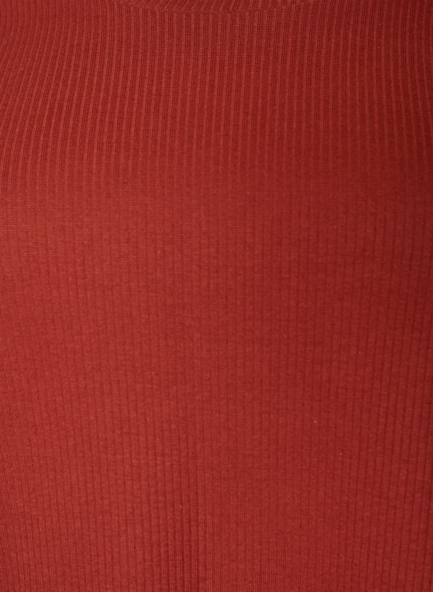ZizziBluse aus geripptem Jersey mit kurzen &Auml;rmeln, Rot, Packshot image number 2