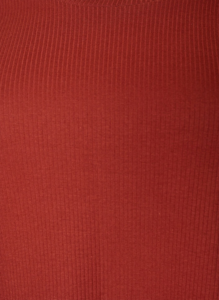 Bluse aus geripptem Jersey mit kurzen &Auml;rmeln, Rot, Packshot image number 2