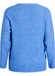 Melierte Strickbluse mit Rundhalsausschnitt, Blau, Packshot image number 1
