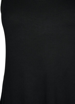 Ärmelloses geripptes Kleid aus Viskose, Black, Packshot image number 2