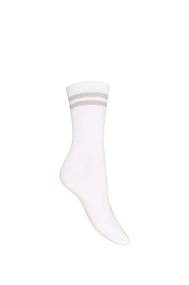 Gestreifte Socken aus Baumwolle, Wei&szlig;, Packshot image number 1