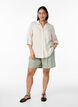 Bluse aus Leinen und Viskose mit 3/4-&Auml;rmeln, Beige, Model image number 1