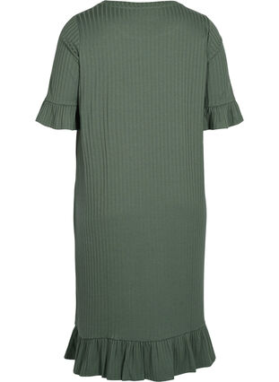 Kleid mit 2/4-Ärmeln und Rüschen, Thyme, Packshot image number 1