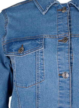 FLASH - Denim-Jacke aus elastischer Baumwollmischung, Blue Denim, Packshot image number 2
