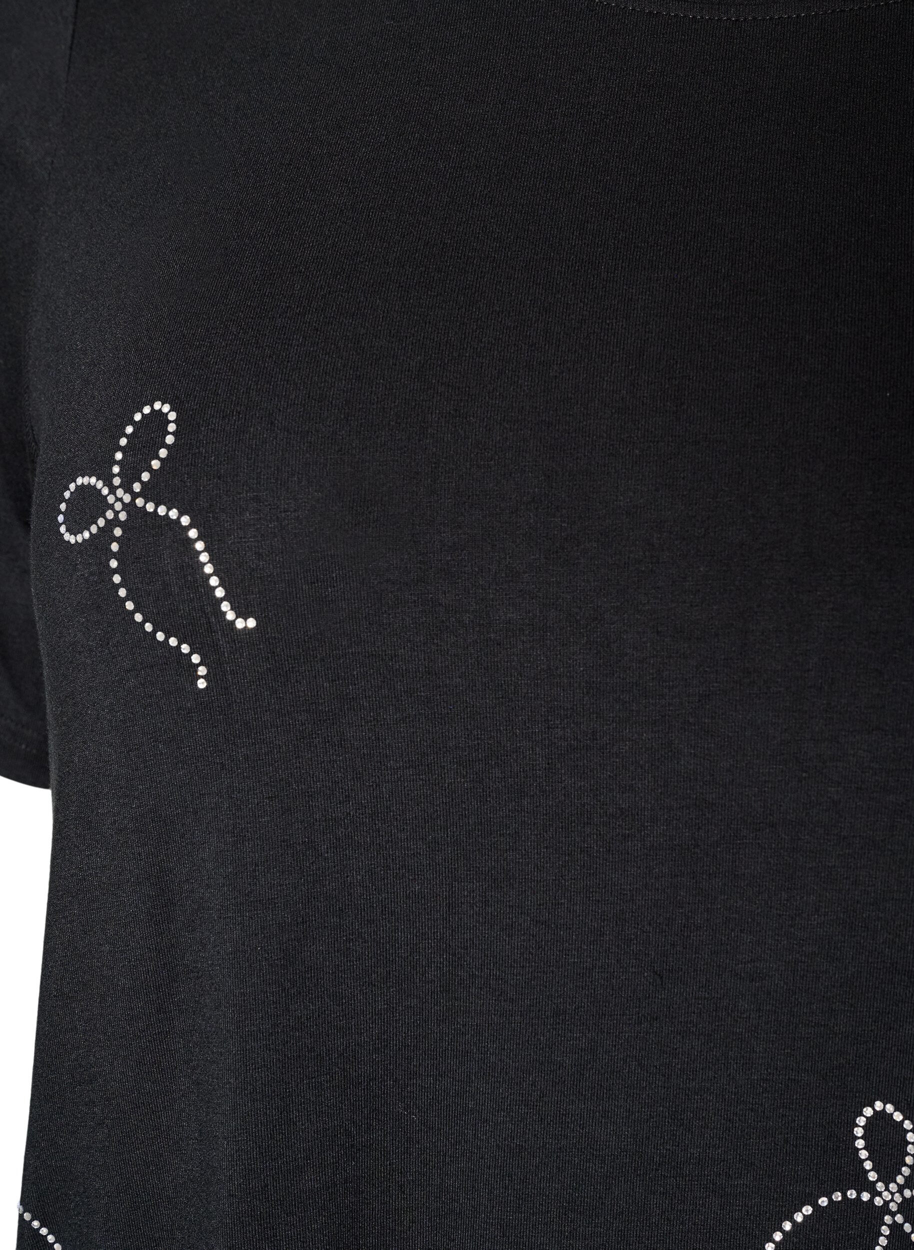 ZizziT-Shirt aus Viskose mit Strasssteinen, Schwarz, Packshot image number 2