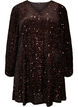 Kurzes Kleid mit Pailletten in A-Linie, Braun, Packshot image number 0