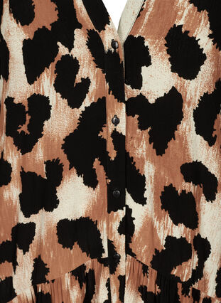 Midikleid mit Leopardenprint, Black AOP, Packshot image number 2