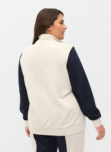 Sweatshirt mit Colour-Block, Night Sky/Off White, Model image number 1