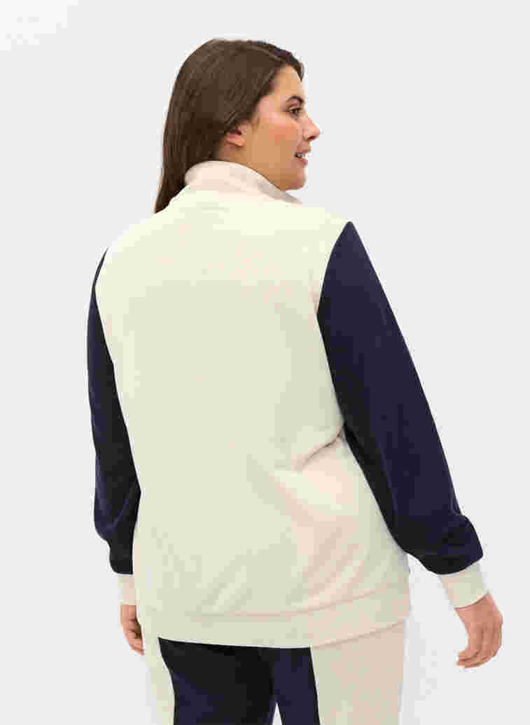 Sweatshirt mit Colourblock, Night Sky/Off White, Model image number 1