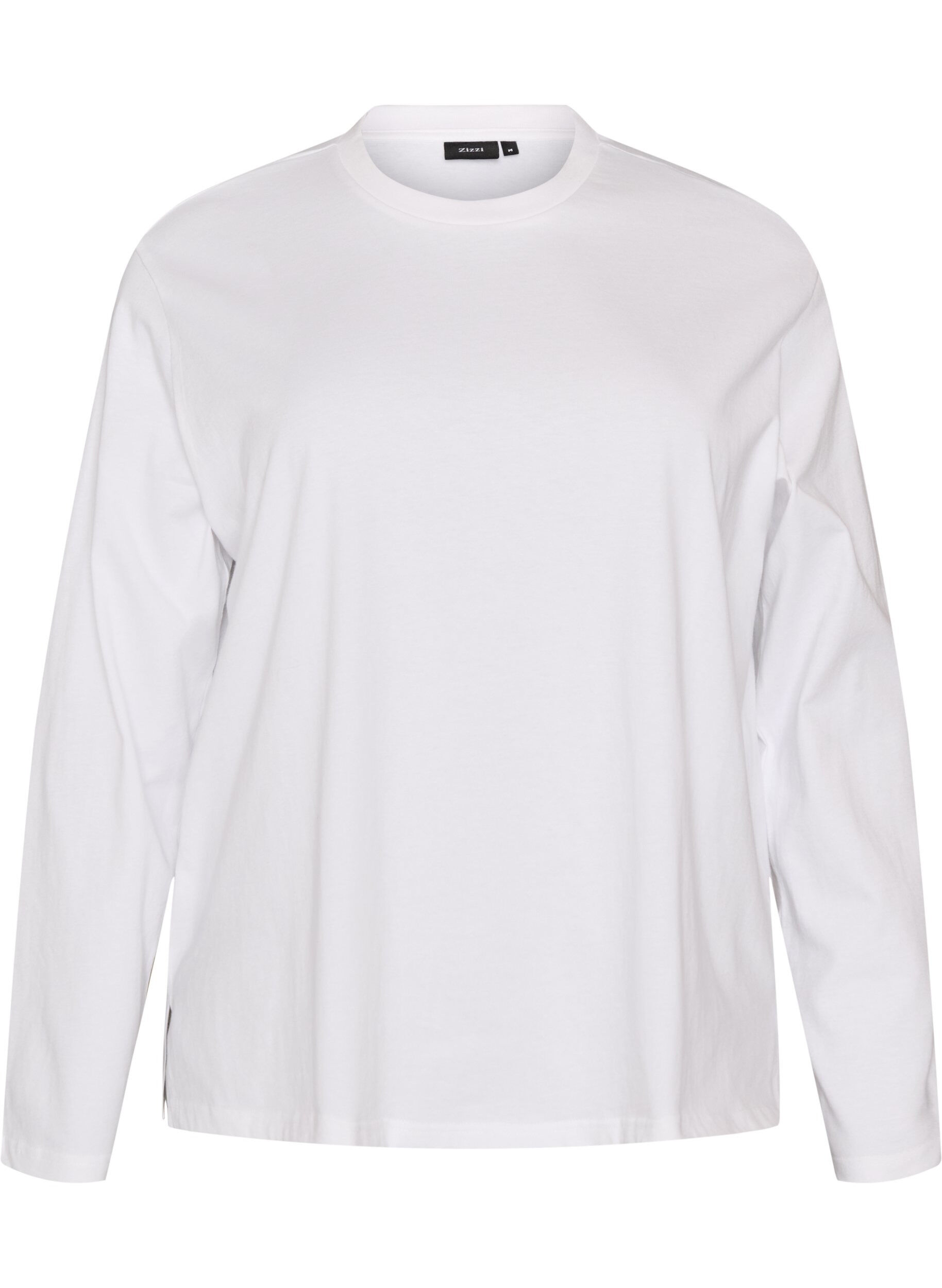 ZizziBasic T-Shirt mit langen &Auml;rmeln, Wei&szlig;, Packshot image number 0