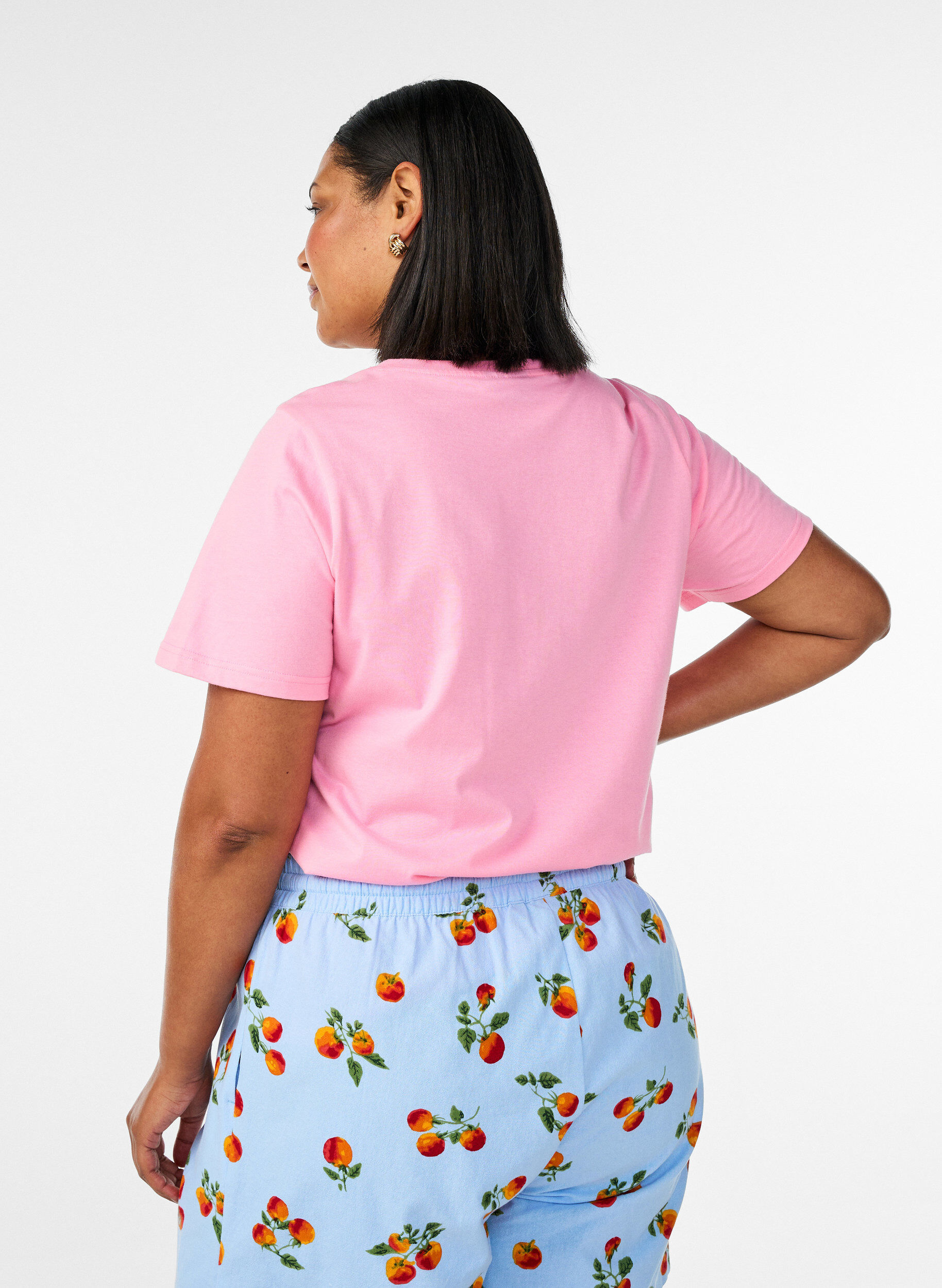 ZizziT-Shirt aus Bio-Baumwolle mit Tomaten-Print, Pink, Model image number 2