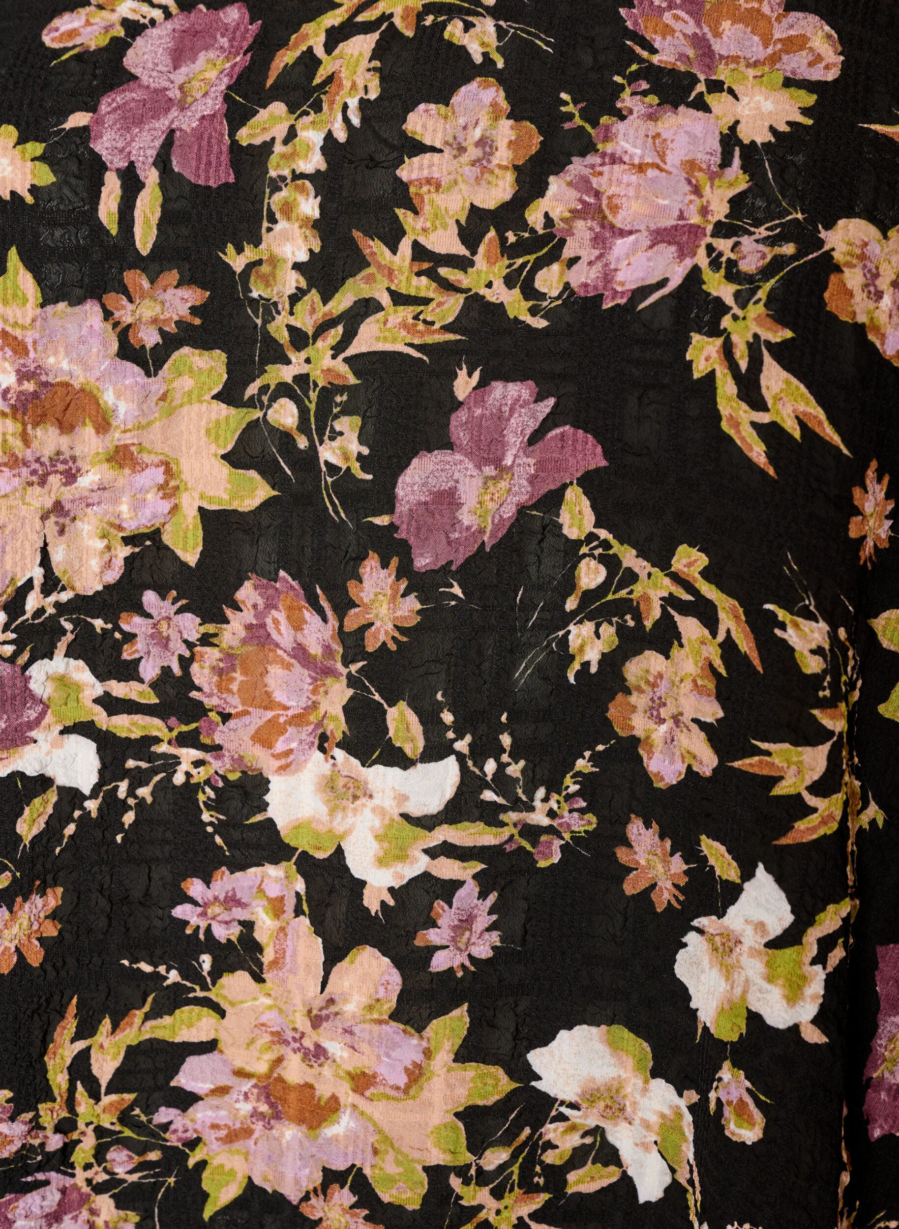 ZizziBluse mit Blumenprint und R&uuml;schendetails, Schwarz, Packshot image number 2