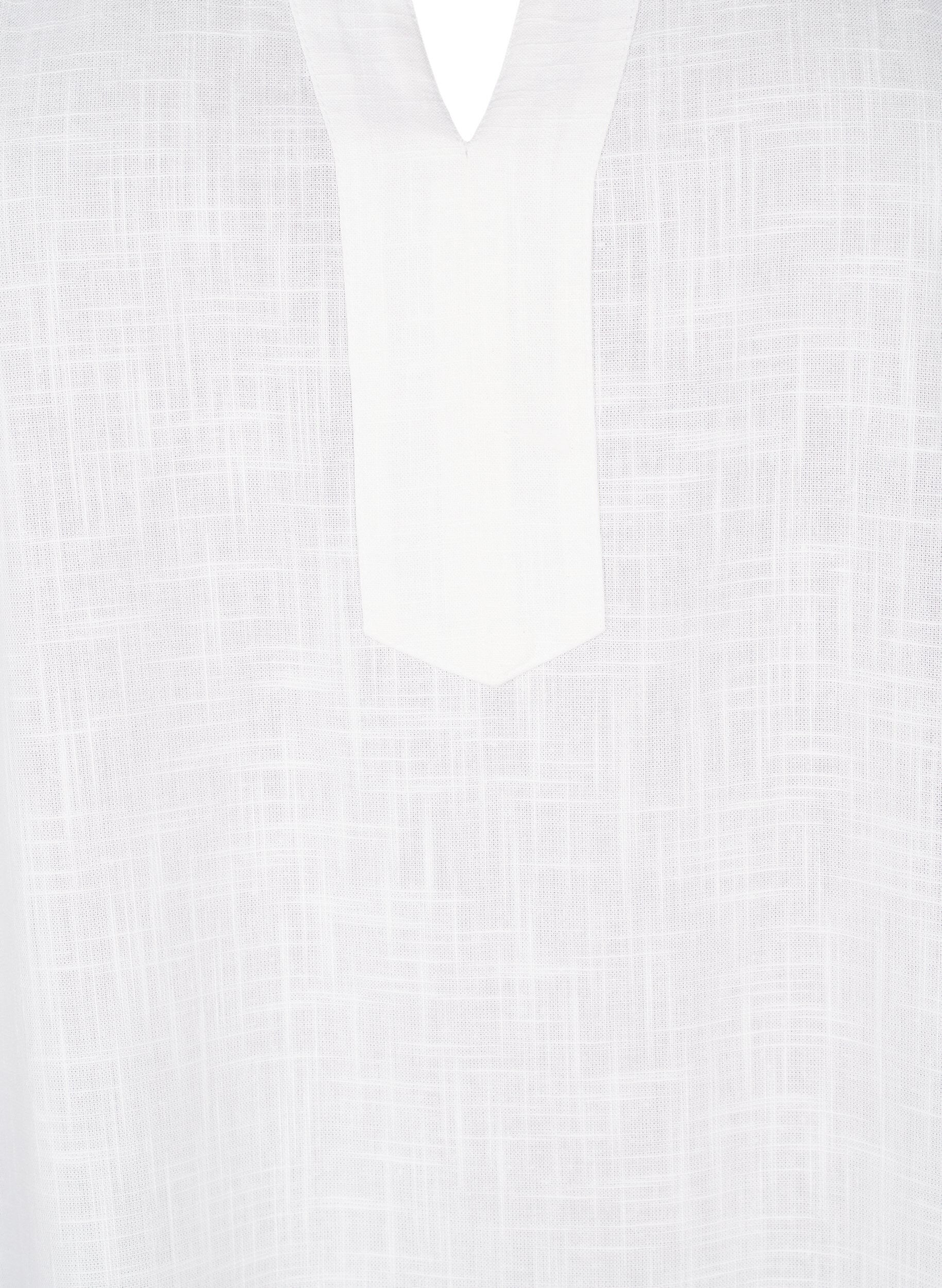 Zizzi Tunika aus Baumwolle mit V-Ausschnitt., Wei&szlig;, Packshot image number 2