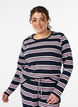 Lang&auml;rmeliges Nachtoberteil aus geripptem Jersey mit Streifen, Blau, Model image number 0