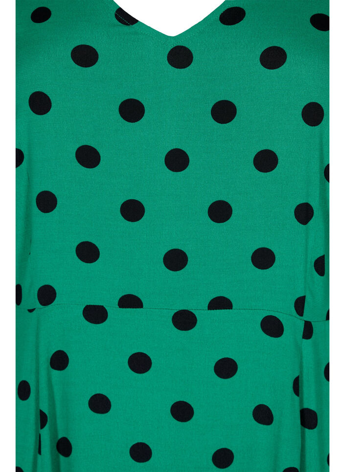 Midikleid aus Viskose mit Punktmustern, Jolly Green Dot AOP, Packshot image number 2