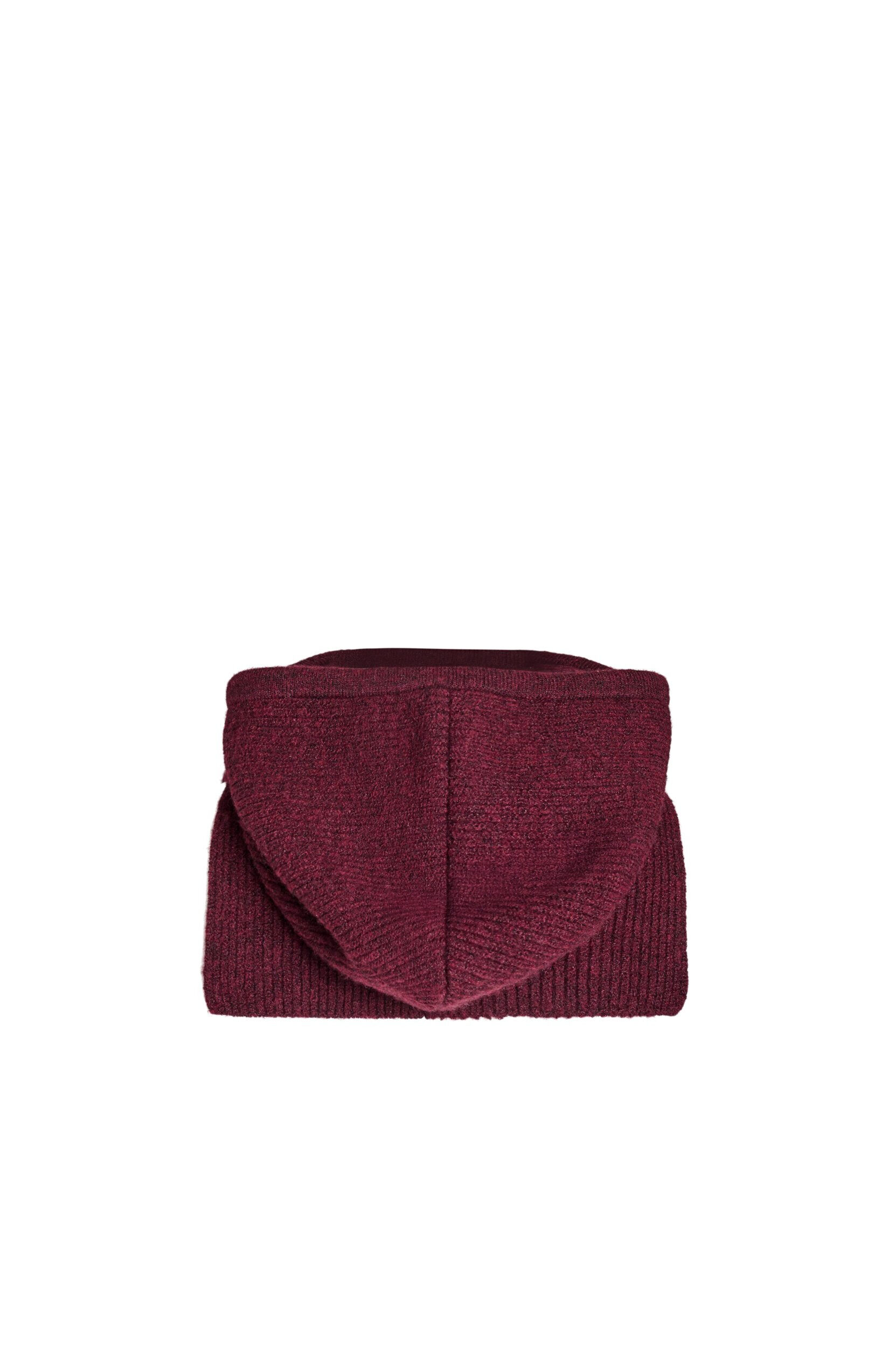 Zizzi Gestrickte Balaclava mit Kordelzug, Dunkles Bordeaux, Packshot image number 4