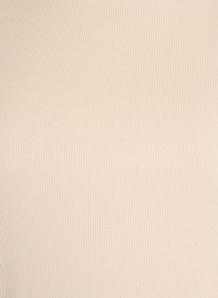 Geripptes Basic-T-Shirt mit Rundhalsausschnitt, Beige, Packshot image number 2