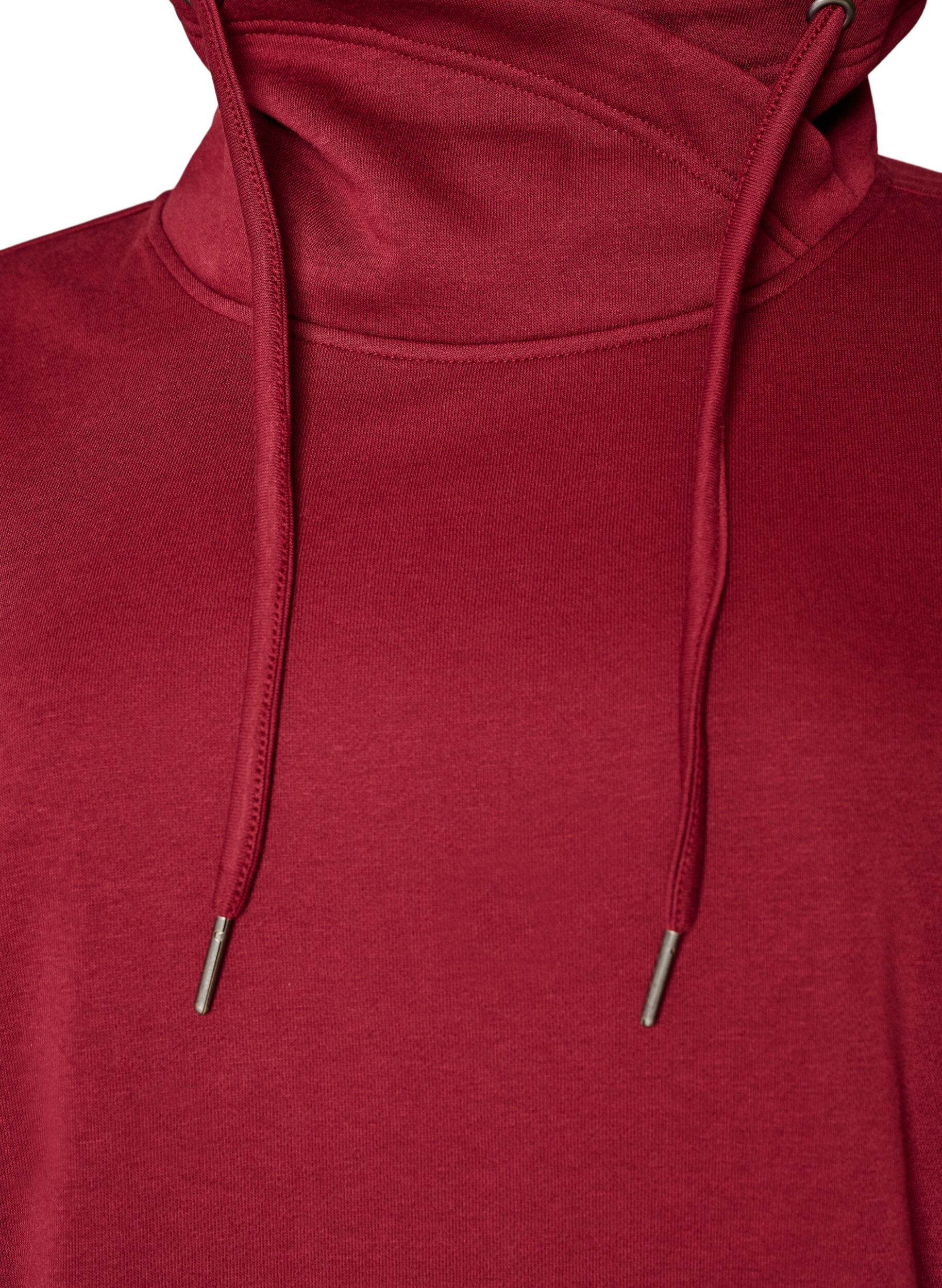 ZizziSweatshirt mit Stehkragen und Taschen, Rot, Packshot image number 2
