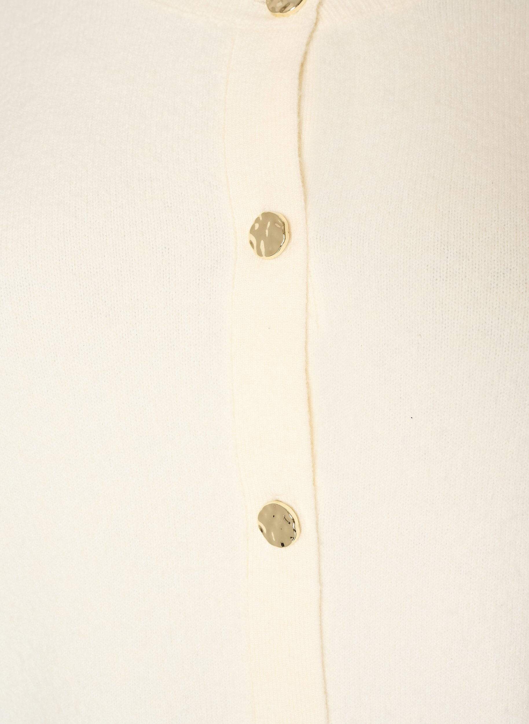 ZizziStrickjacke aus weichem Strick mit goldfarbenen Kn&ouml;pfen, Vanille, Packshot image number 2
