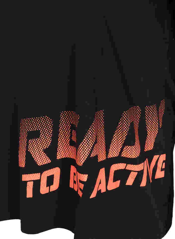 Trainings-T-Shirt mit Print, Black w. Stripe Move, Packshot image number 3