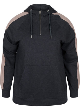 Sweatshirt mit Reißverschluss und Kapuze, Black, Packshot image number 0