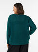 Strickbluse mit strukturiertem Lochmuster, Gr&uuml;n, Model image number 2