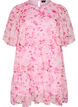 Kurzes Kleid in Chiffon-Optik mit Blumenprint und Volantlagen, Pink, Packshot image number 0