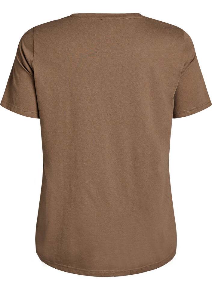 T-Shirt mit Print, Braun, Packshot image number 1
