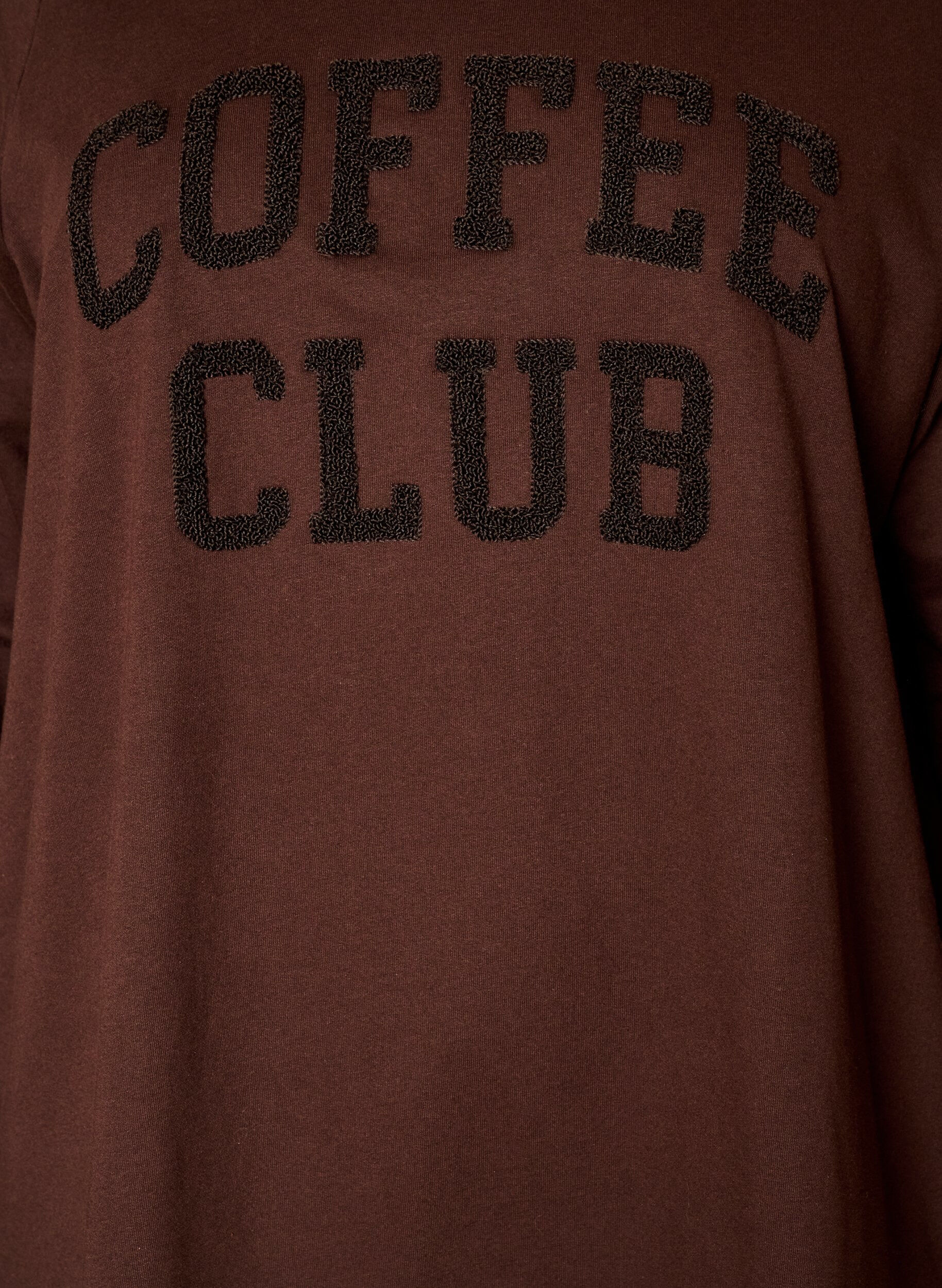 ZizziHoodie mit Textmotiv aus Frottee, Braun, Packshot image number 2