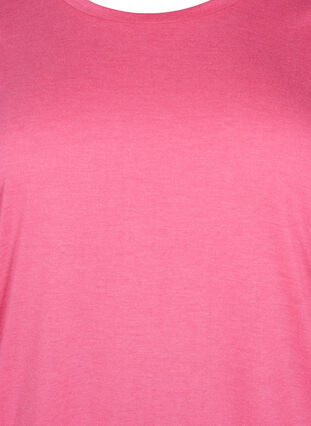 Einfarbige Bluse mit 3/4-Ärmel, Hot Pink Mel., Packshot image number 2