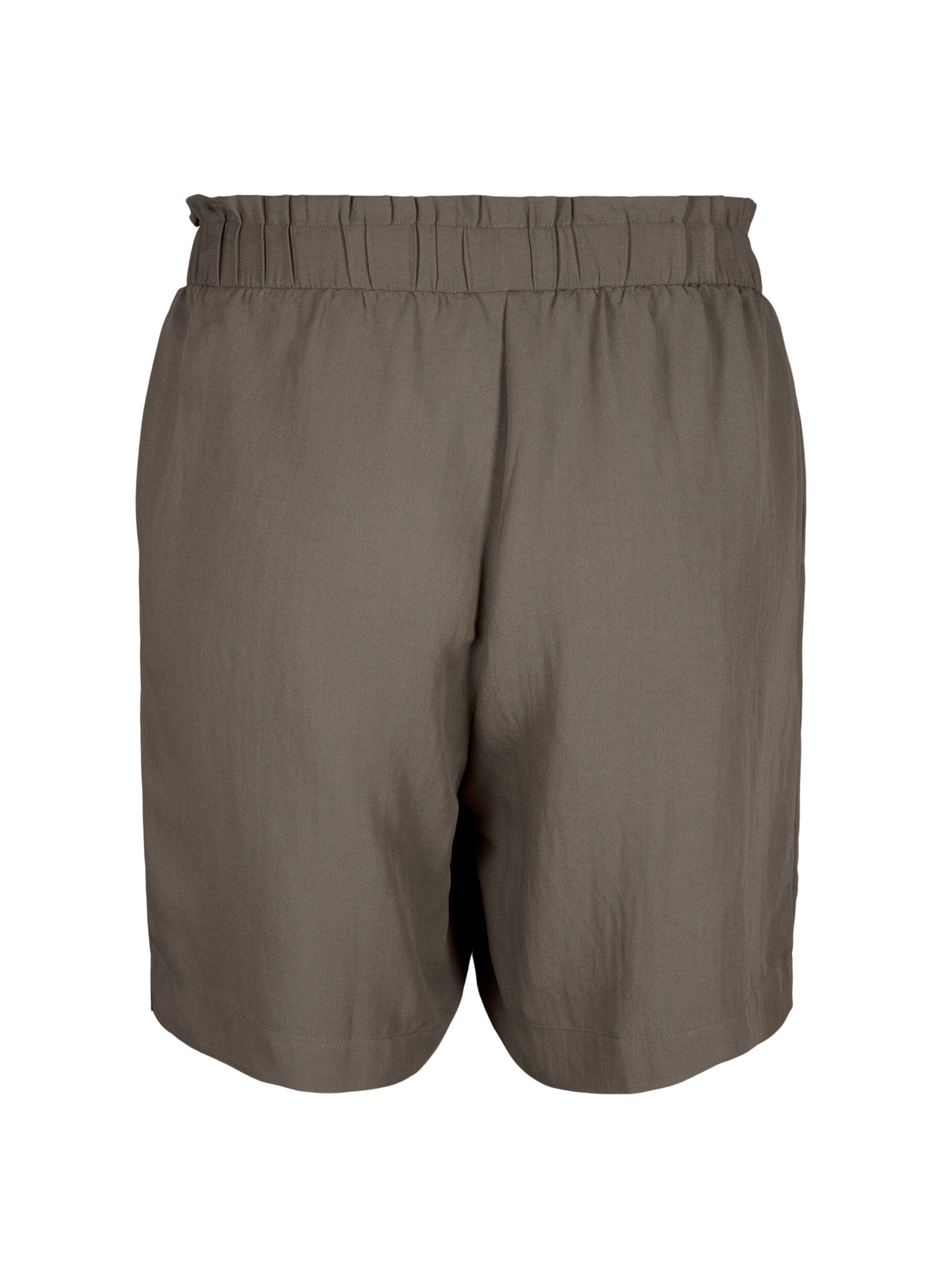 Zizzi Lockere kurze Hose aus Viskose, Chocolate Chip, Packshot image number 1