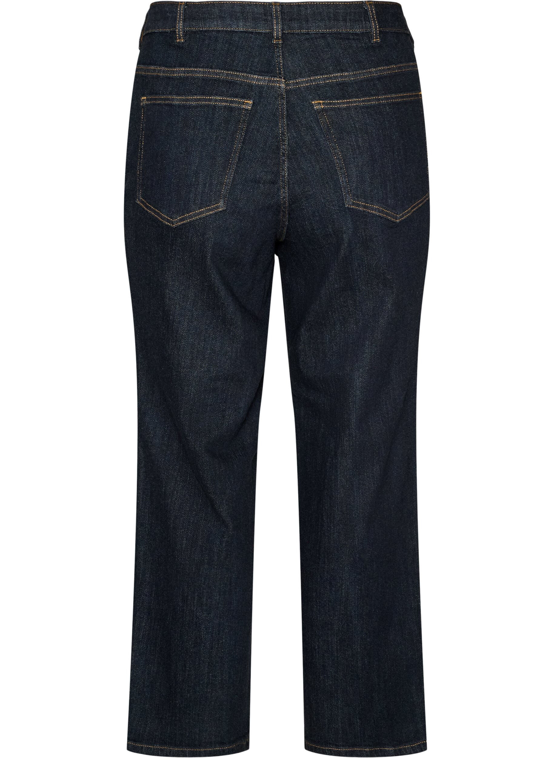 ZizziStraight Fit Kiana Jeans mit hoher Taille, Blau, Packshot image number 1
