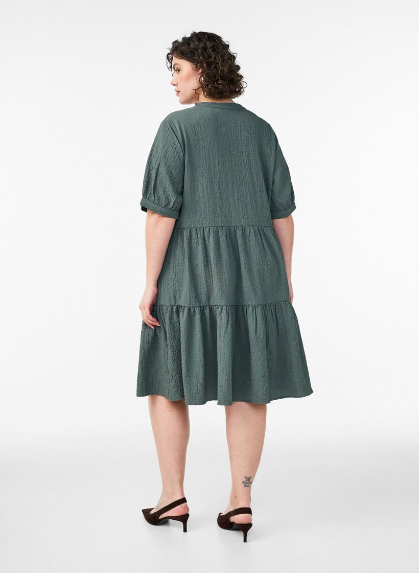 Kurzes A-Linien-Kleid, Gr&uuml;n, Model image number 1