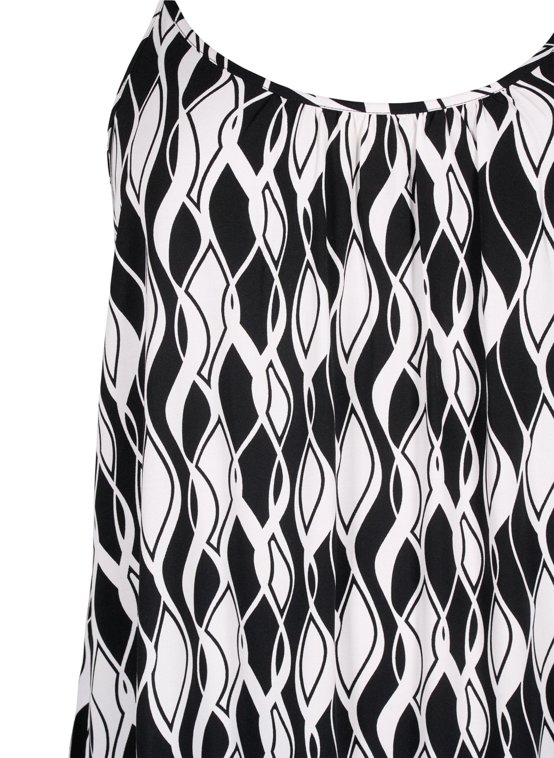 Zizzi Tr&auml;gerkleid aus Viskose mit Print, Black Swirl AOP, Packshot image number 2