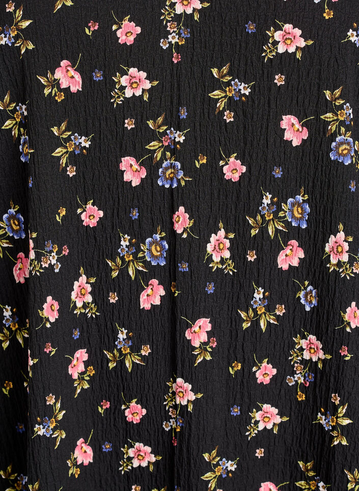 Kleid mit kurzen &Auml;rmeln und V-Ausschnitt, Schwarz, Packshot image number 2