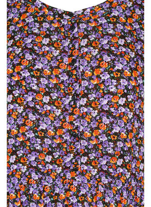 Kurzarm-Kleid aus Viskose mit A-Linie, Purple Ditsy Flower, Packshot image number 2