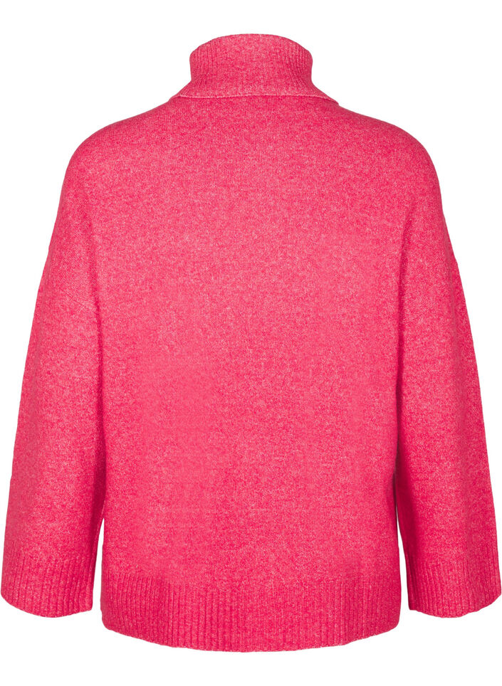 Rollkragenpullover aus Strick, Virtual Pink Mel., Packshot image number 1