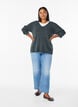 Strickbluse mit V-Ausschnitt und Raglan&auml;rmeln, Gr&uuml;n, Model image number 1