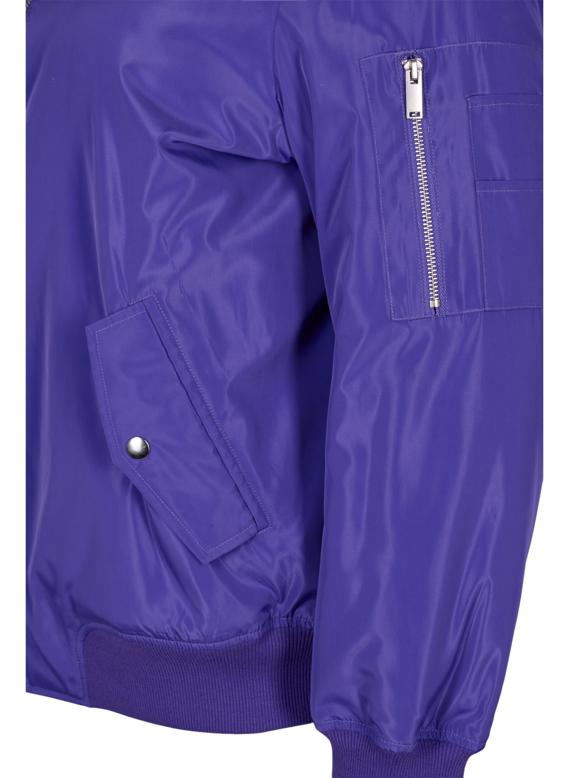 Zizzi Bomberjacke mit Rei&szlig;verschluss, Purple Opulence, Packshot image number 3